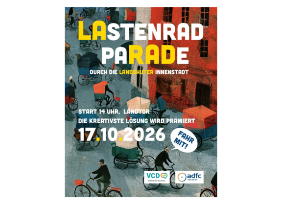 Plakat Lastenrad-Parade 2026 mit Termin u Ort