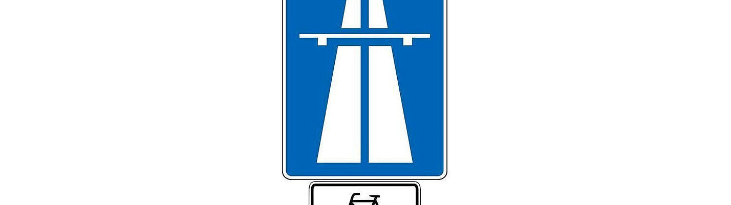 Autostraße Autostrasse mit Freigabe für Radverkehr